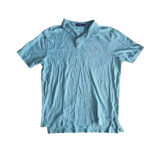 Polo Ralph Lauren Polo Shirt Sz XL Seafoam Classic Fit Embroidered Pink Pony - Picture 10 of 14